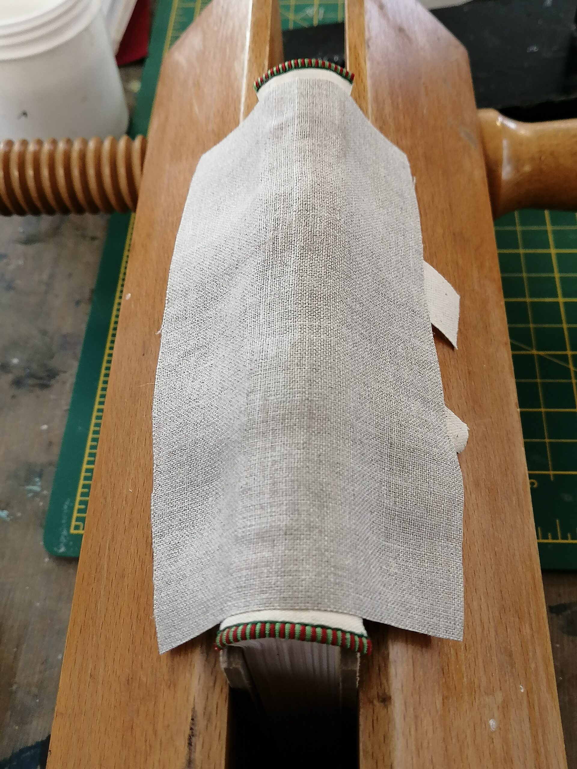 spine with linen backing
