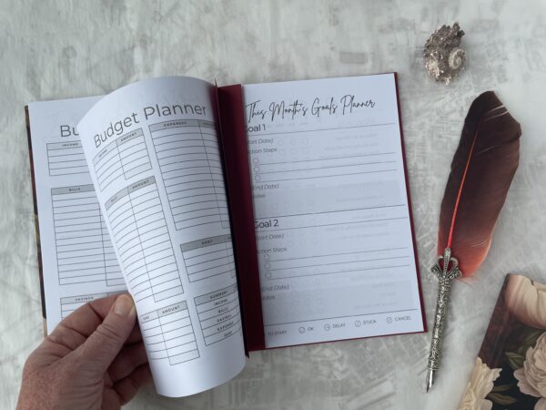 Red and white rose diaries showing diary and planners