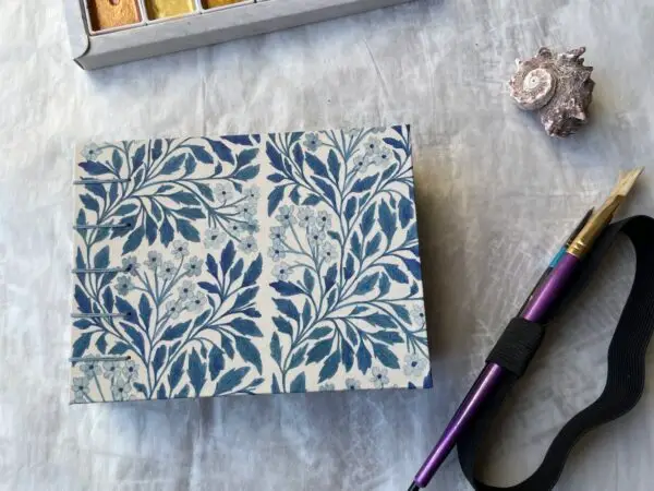 Blue Floral watercolour sketchbook